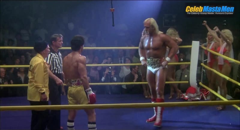 Sylvester Stallone and Hulk Hogan Shirtless Bulge Scene from Rocky Iii
