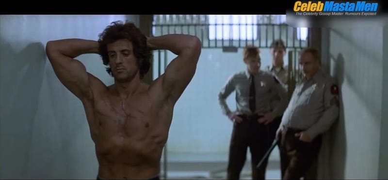 Sylvester Stallone Shirtless, Butt Scene from First Blood