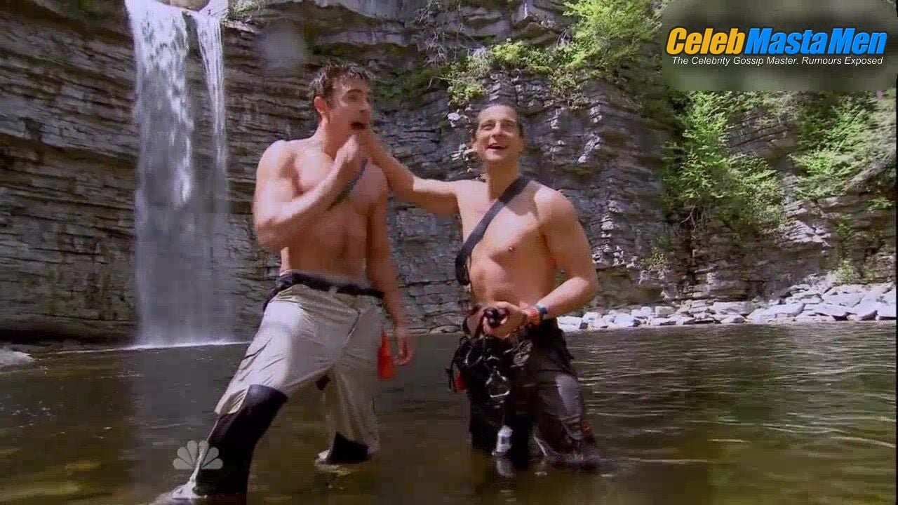 Bear Grylls Zac Efron And Shirtless Scene In Running - Photo 1 of 5 photo 5