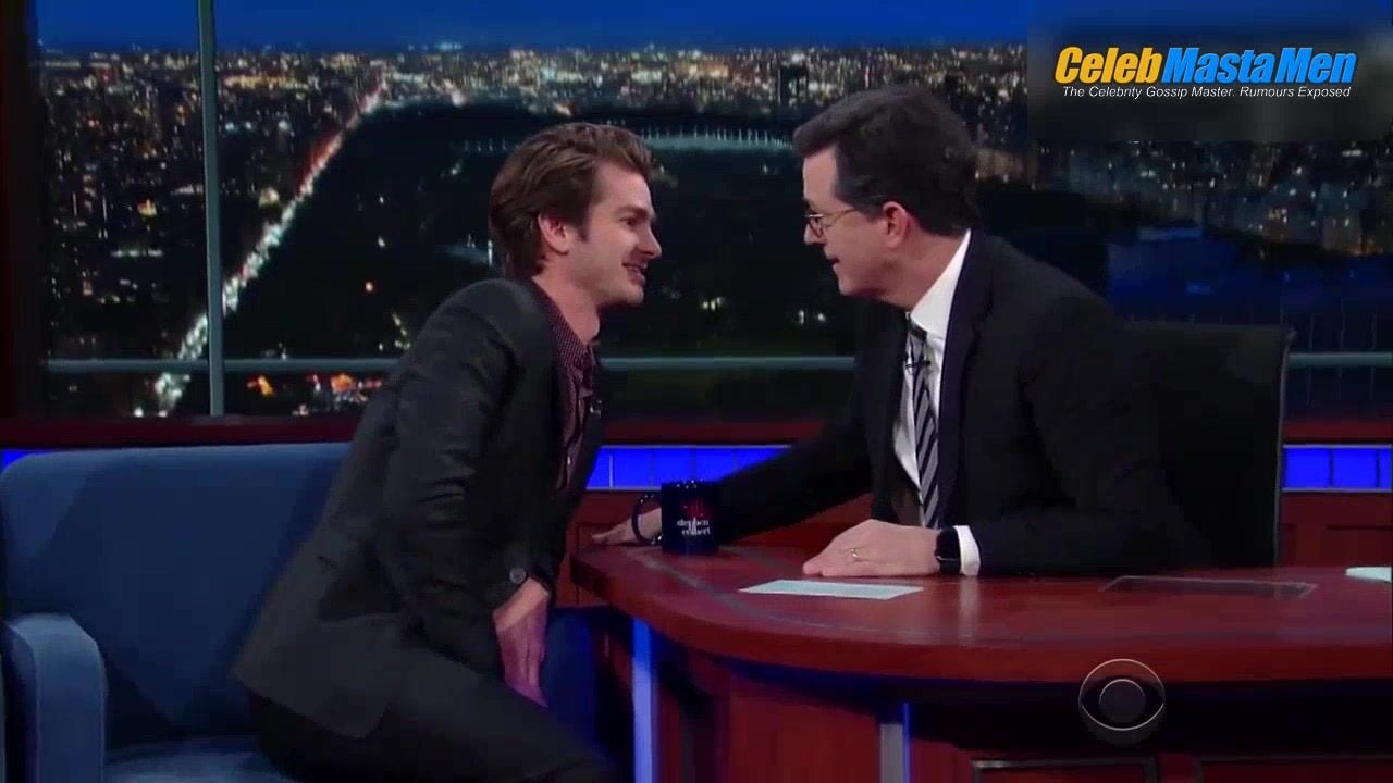 Andrew Garfield And Stephen Colbert Sexy Scene In The Late - Photo 1 of 5