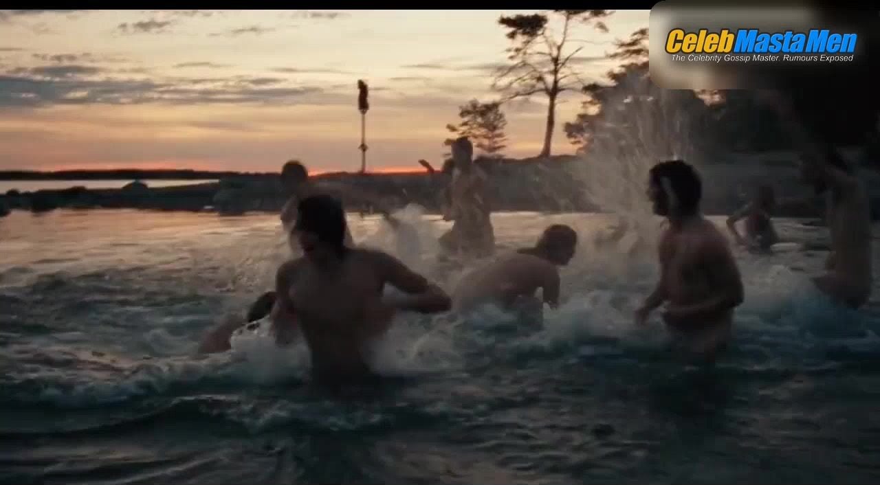 Bill Skarsgard Shirtless, Swimsuit Scene From Behind Blue - Photo 1 of 5 photo 4