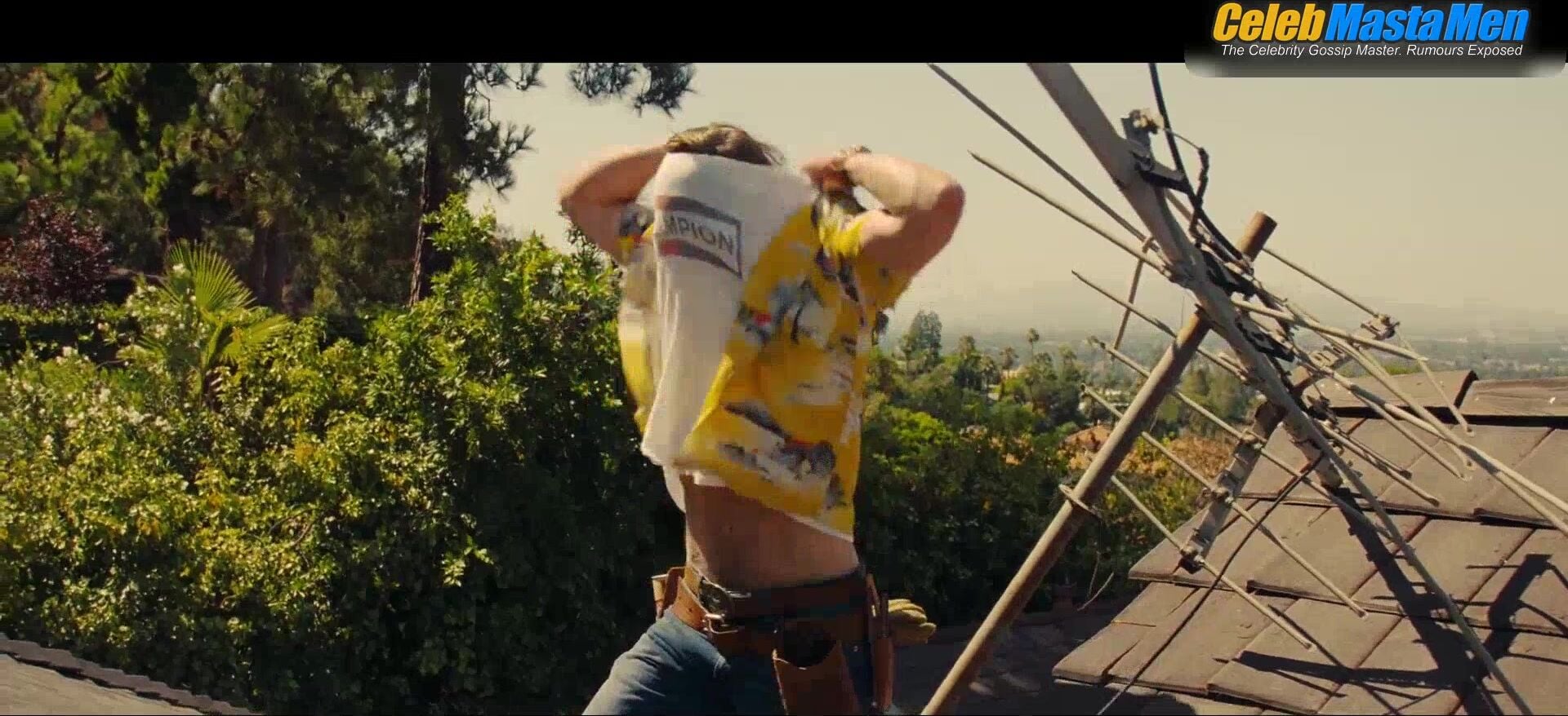 Brad Pitt ’s Shirtless Scene From Once Upon A - Photo 1 of 5